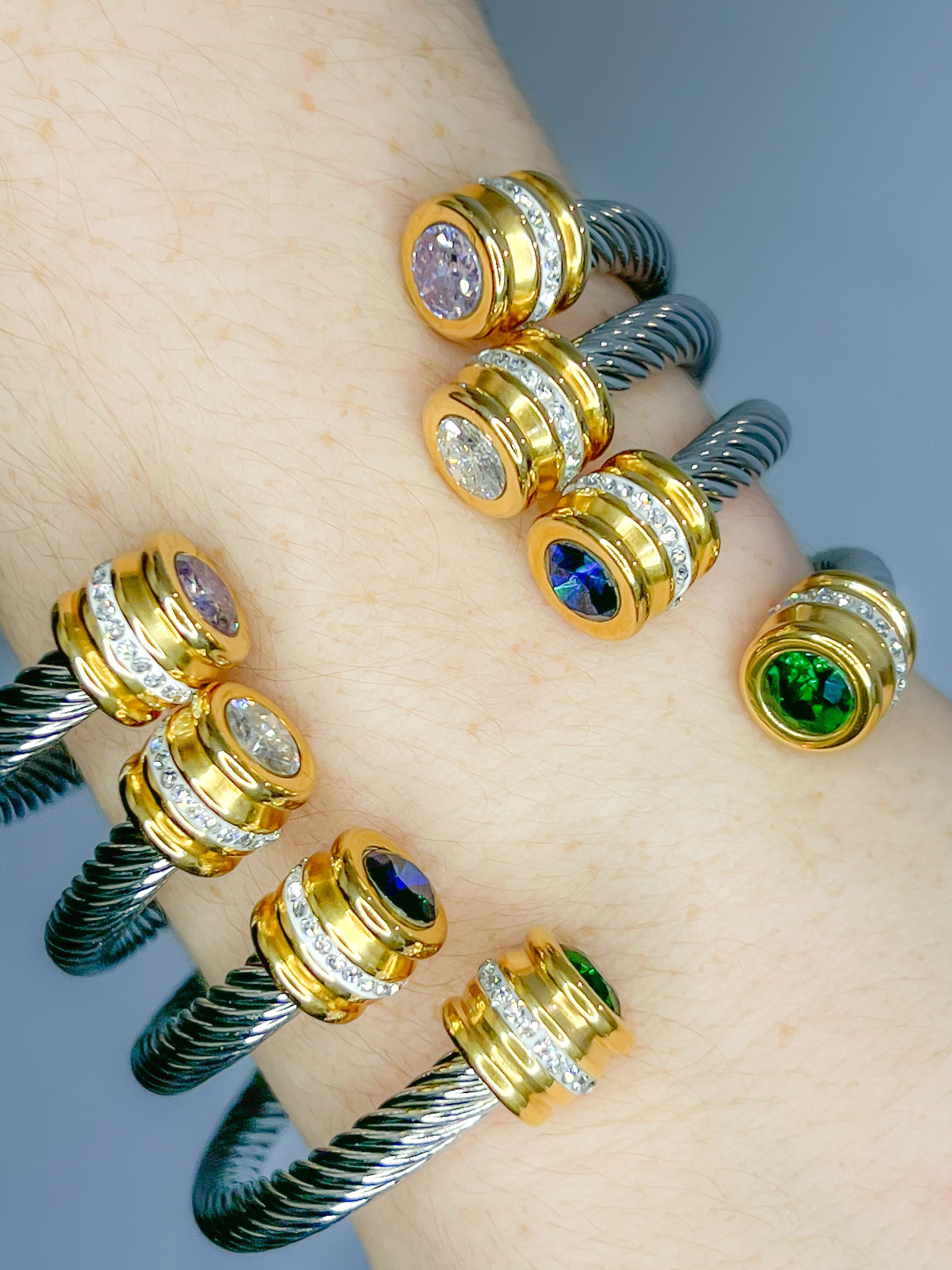 Pulsera entrelazada con piedras (elige el color)