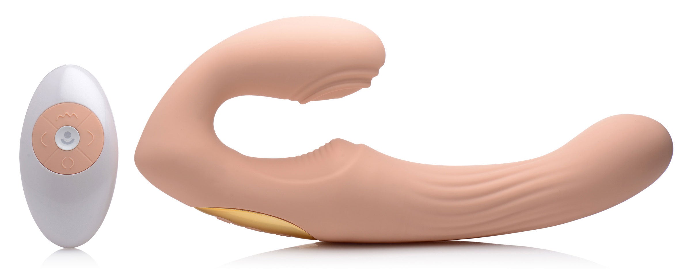 15x U-Pulse - Pulse and Vibe Strapless Strap-on With Remote - Blush