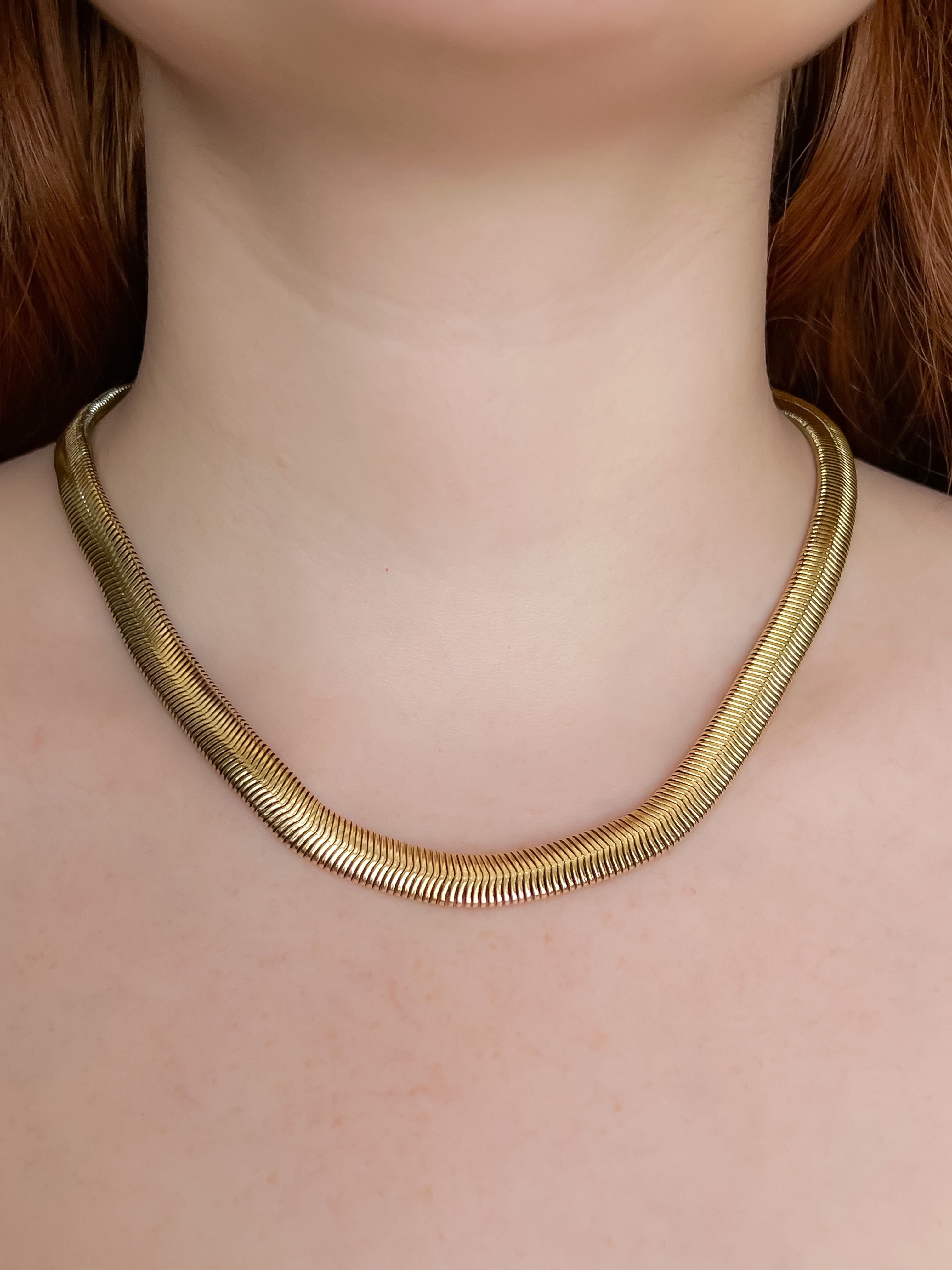 Collar grueso planchado dorado