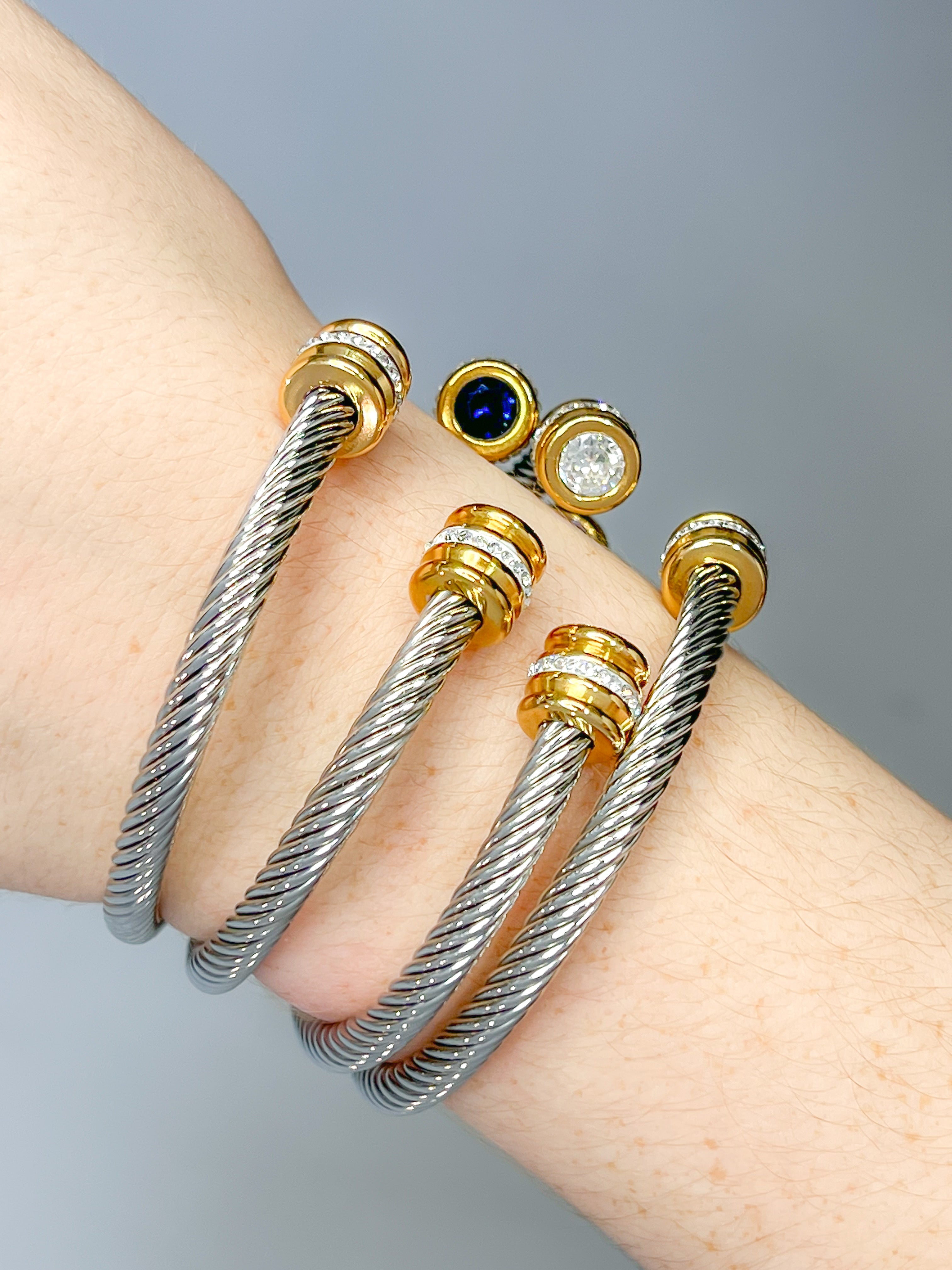 Pulsera entrelazada con piedras (elige el color)