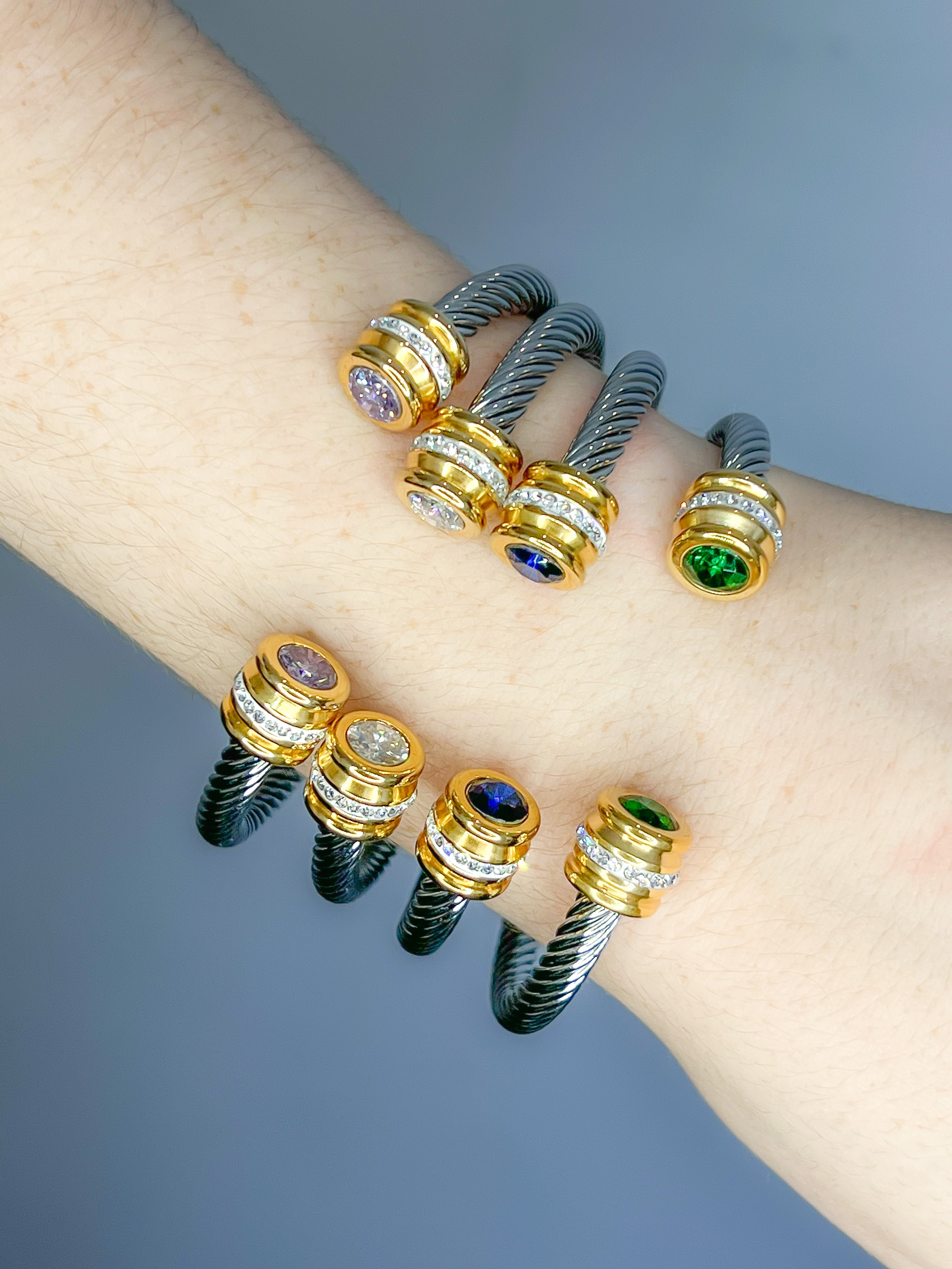 Pulsera entrelazada con piedras (elige el color)