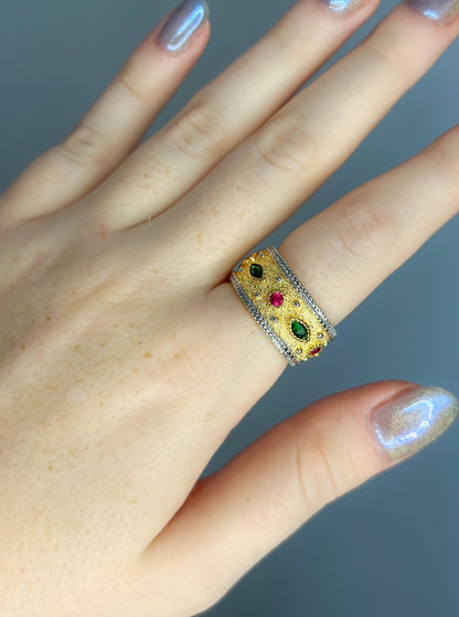 Anillo con piedras ajustable