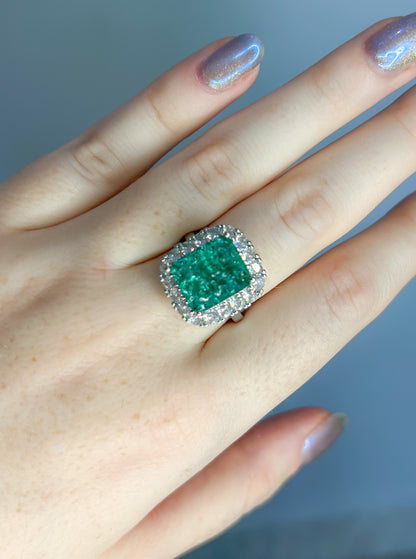 Anillo Turmalina Paraiba con Halo