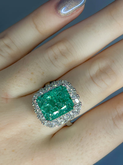 Anillo Turmalina Paraiba con Halo
